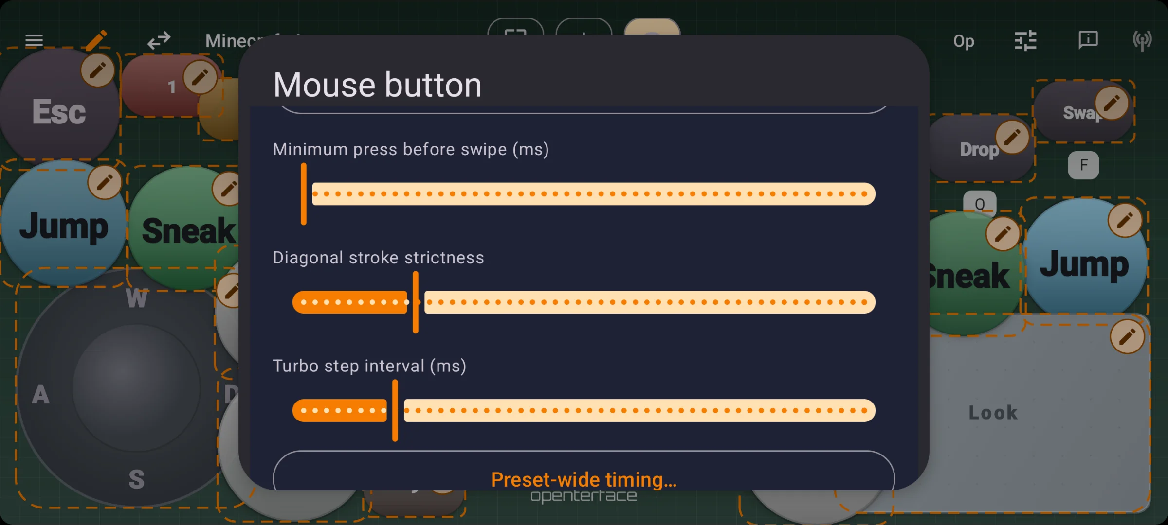 Fine-tune mouse buttons: press timing and turbo interval